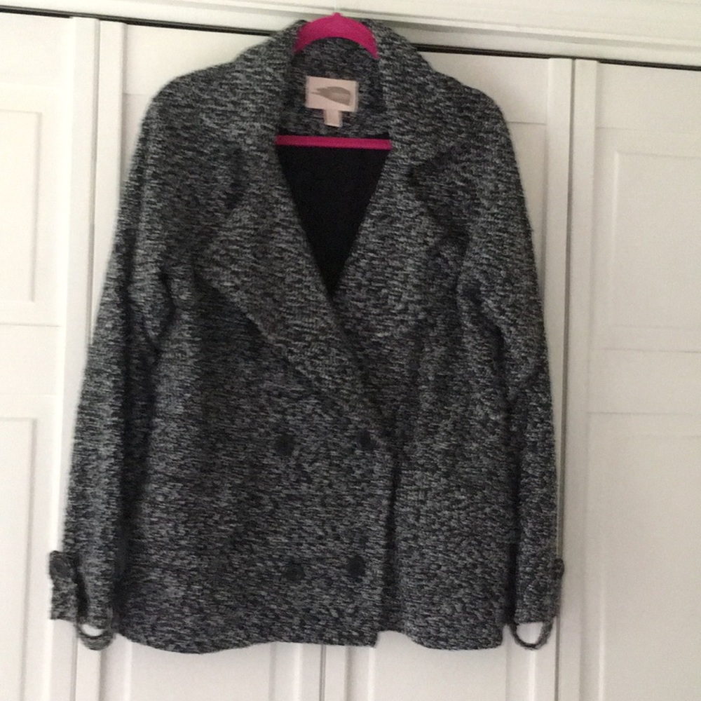 Coat, back and white tweed